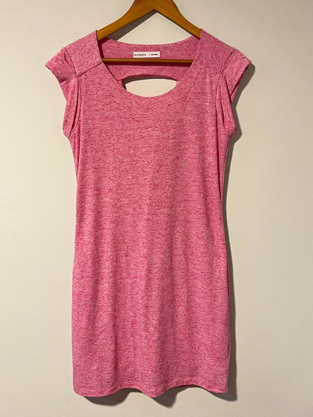 Athleta Pink Charisma Draping Open Back Dress. Size Small. 35” long.